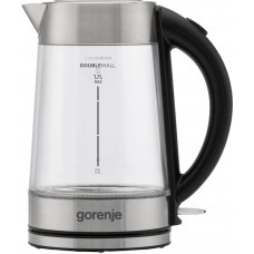Електрочайник Gorenje 1.7л, 2,200 Вт, strix контроль, скло, нерж Електрочайник Gorenje 1.7л, 2,200 Вт, strix контроль, скло, нерж