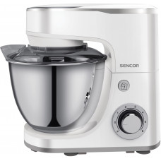 Міксер Sencor планетарний 1300Вт, насадки-3, чаша-нерж., метал, 5л, 6 швидкостей, Pulse-режим, білий