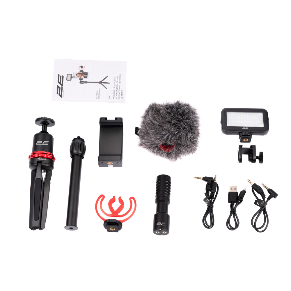 Мікрофон з триподом для мобільних пристроїв 2Е MM011 Vlog KIT, 3.5mm