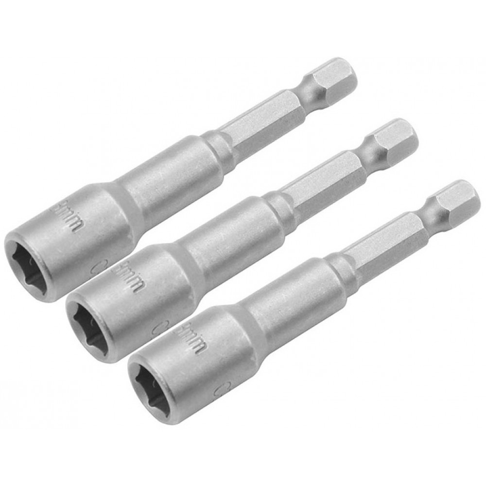 Головки торцеві Tolsen магнітні, набір 3шт, 1/4