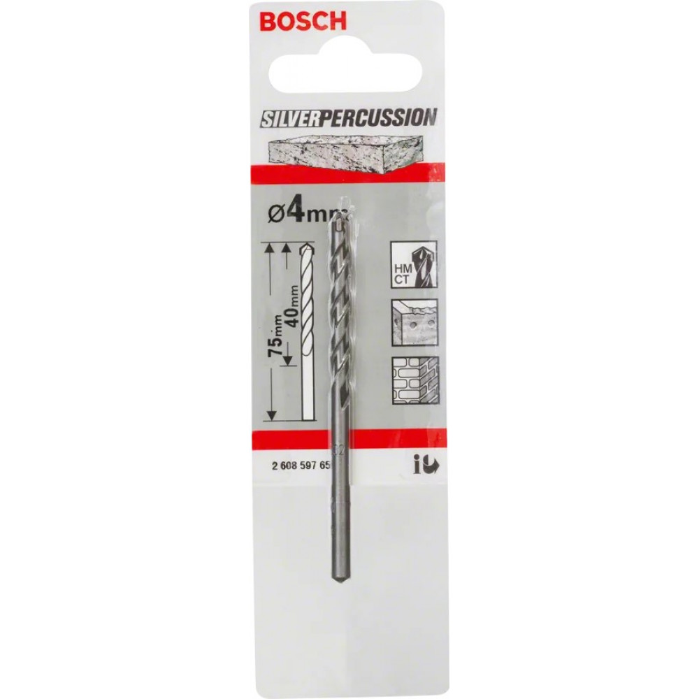 Свердло по бетону Bosch Professional CYL-3, 4х40х75мм SilverPercussion
