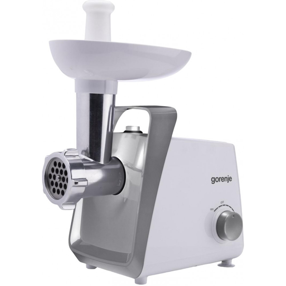 М'ясорубка Gorenje, 1600Вт, 2,2кг/хв, 2 решітки, пластик, білий