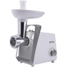 М'ясорубка Gorenje, 1600Вт, 2,2кг/хв, 2 решітки, пластик, білий М'ясорубка Gorenje, 1600Вт, 2,2кг/хв, 2 решітки, пластик, білий