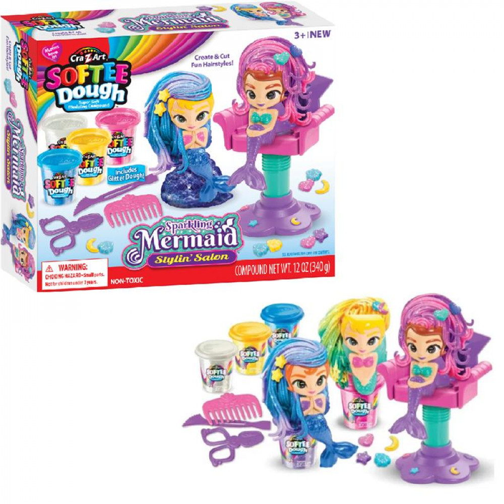 Тісто для ліплення Cra-Z-Art Салон краси Блискуча русалка, набір 12од