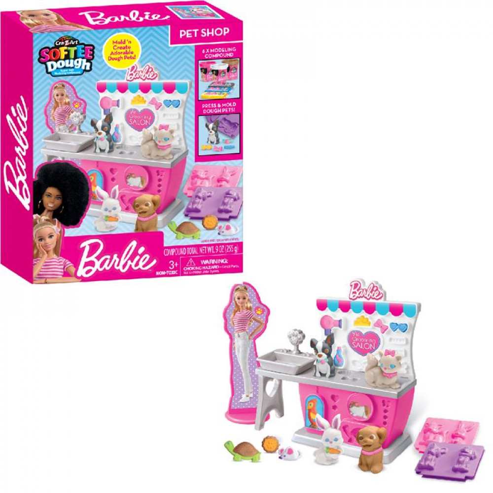 Тісто для ліплення Cra-Z-Art Barbie Зоомагазин з формами, набір 10од