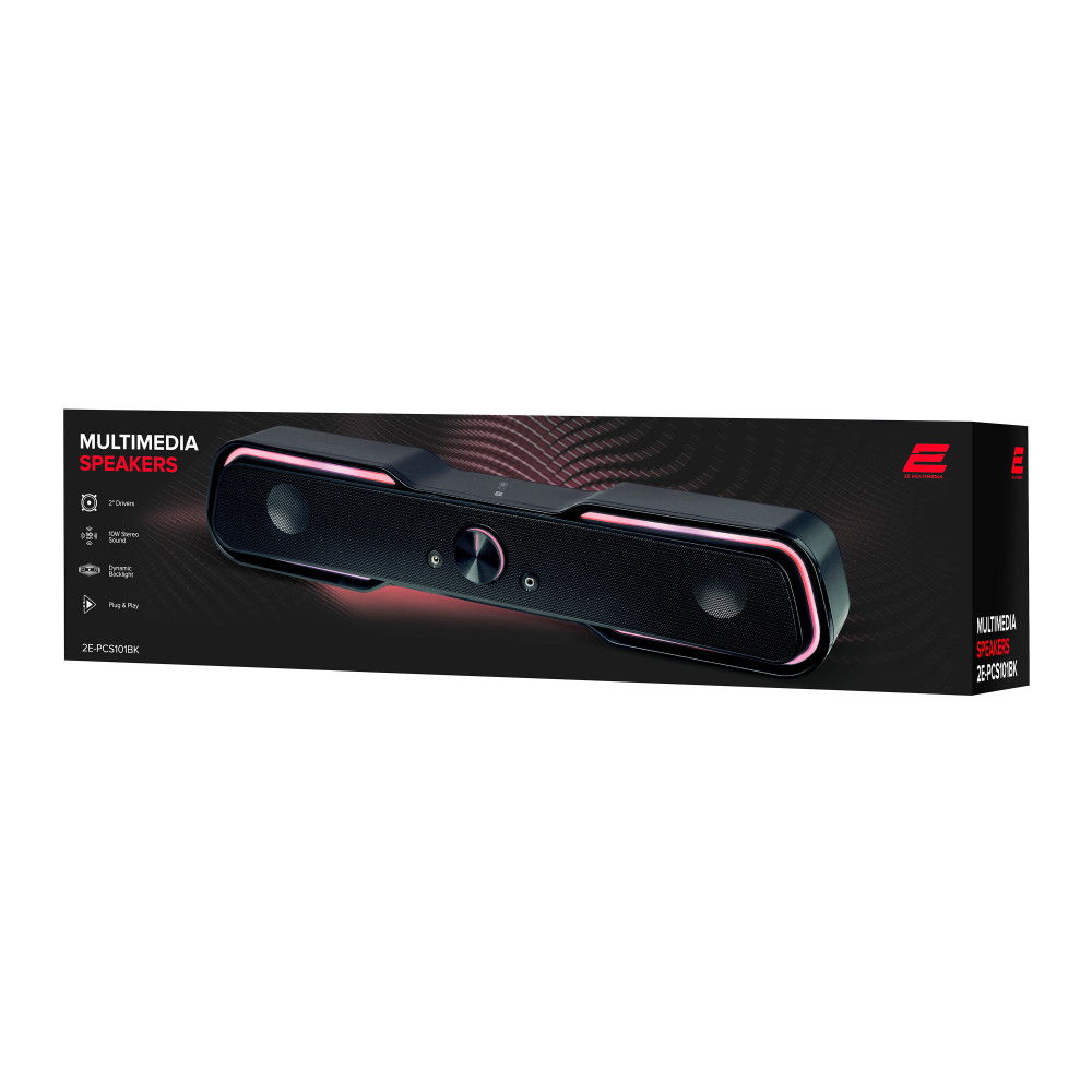 Акустична система (саундбар) 2E PCS101 RGB, 2.0, USB, Black
