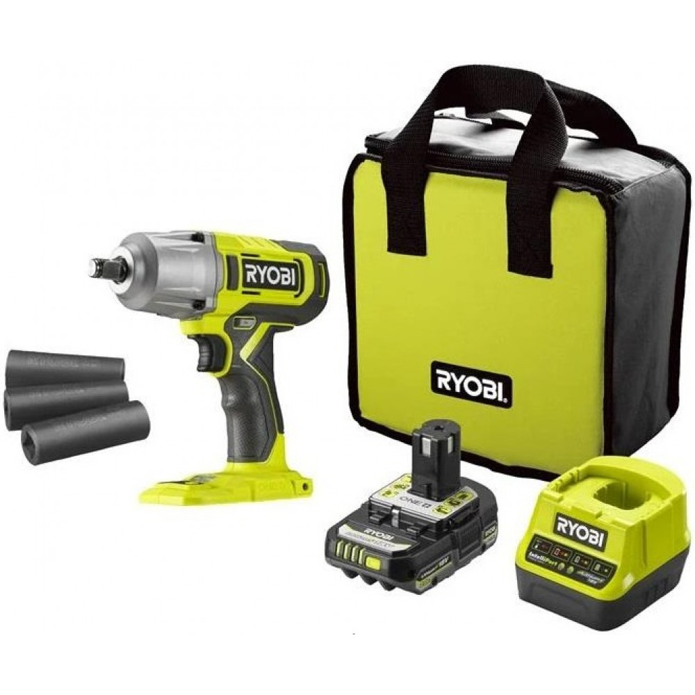 Гайковерт ударний акумуляторний Ryobi ONE+ RIW18-1C20SA3 18В АКБ 1х2А·год 2600об/хв 800Нм 1/2