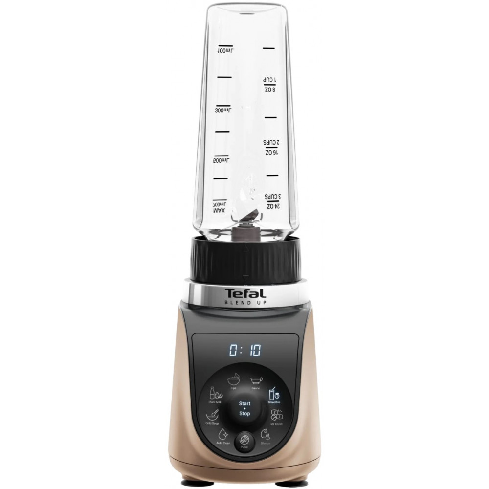 Блендер Tefal стаціонарний Blend UP, 1000Вт, чаша-700мл, тритан, чорно-золотистий