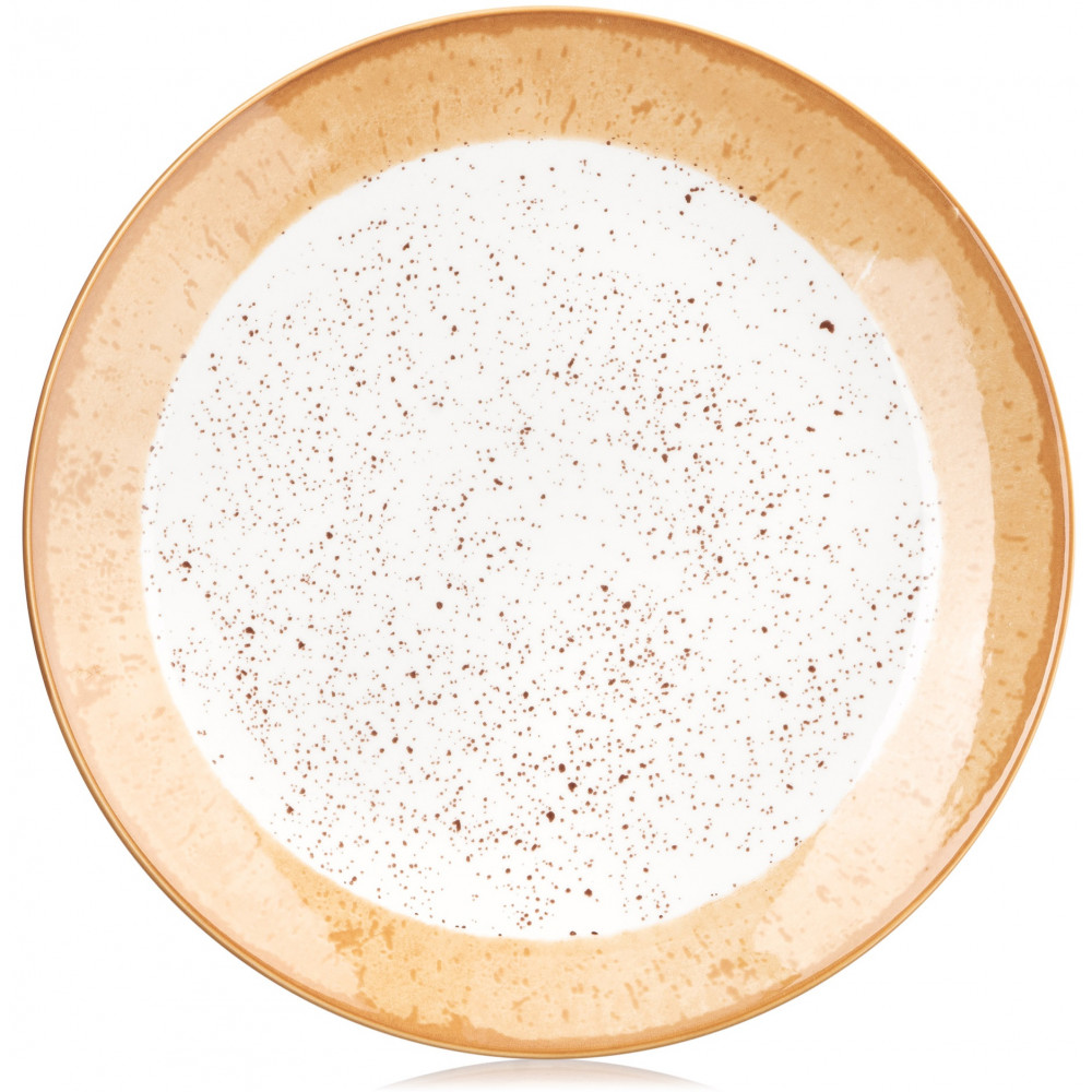 Тарілка десертна Ardesto Siena, 19см, порцеляна, біло-жовтий