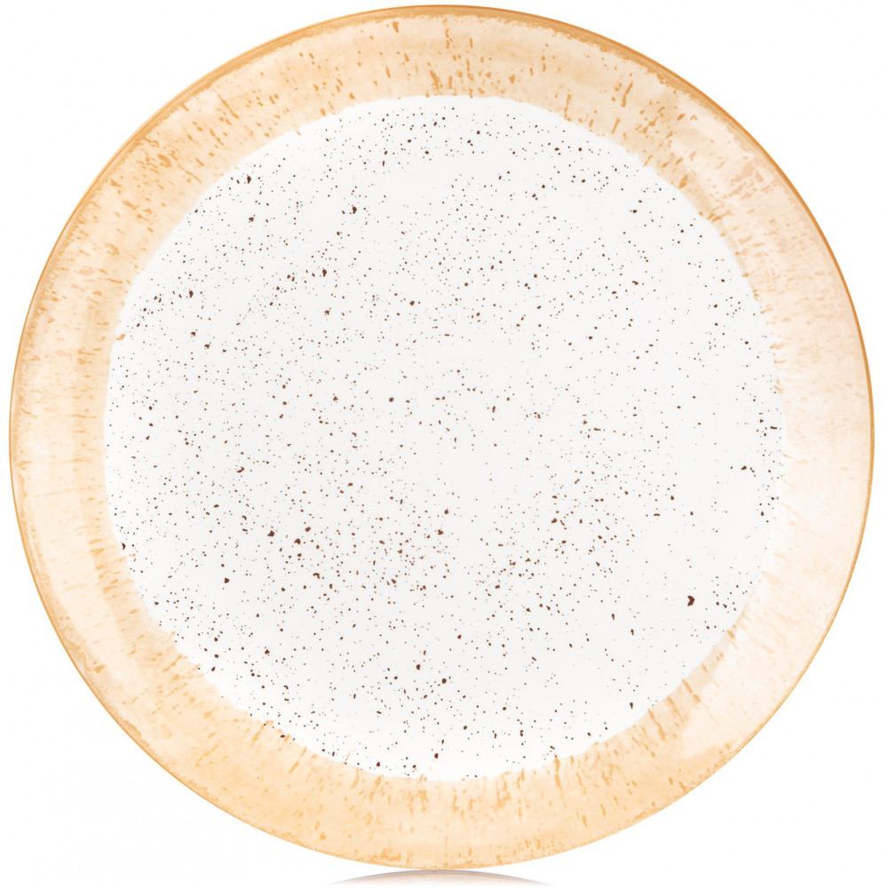 Тарілка обідня Ardesto Siena, 27см, порцеляна, біло-жовтий