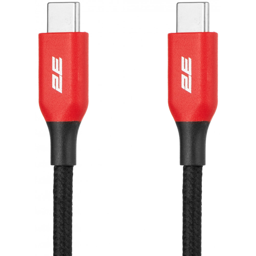 Кабель USB-C > USB-C заряджання/синхронізації 2E 1м, 100Вт Type-C, чорний