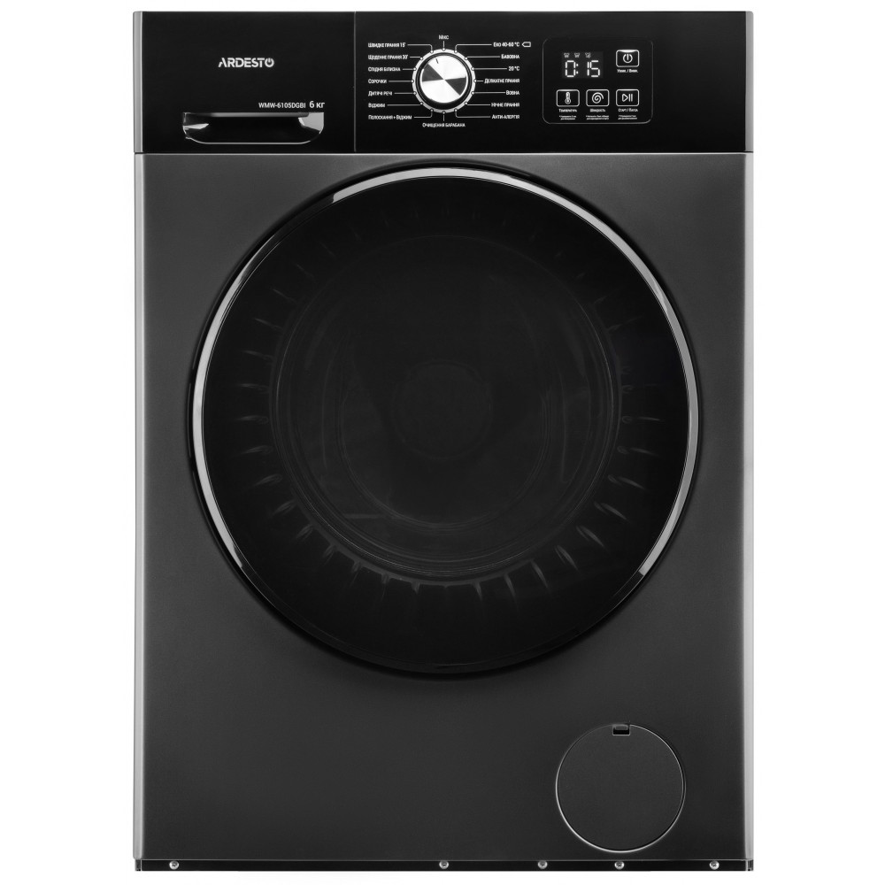 Пральна машина ARDESTO фронтальна Black Mars, 6кг, 1200, А+++, 46.5см, дисплей, інвертор, сірий
