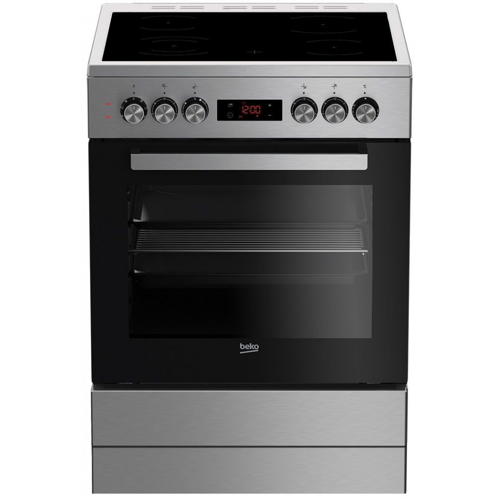 Плита Beko електрична склокерамічна, 66л, 60x60см, дисплей, конвекція, нерж