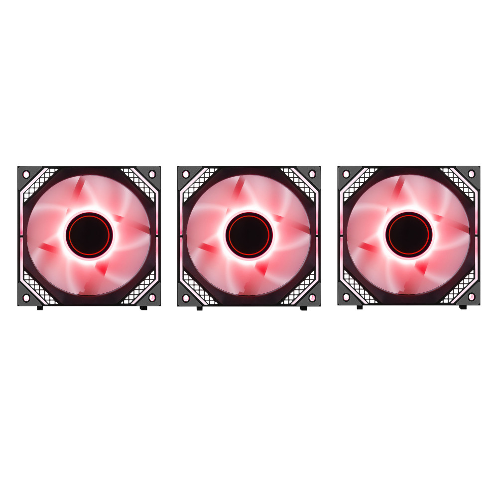 Корпусні вентилятори 2E GAMING Air Cool Magic Mirror ACF120MB-ARGB, 3x120мм, 2000rpm, 4pin PWM +5VARGB, 20.5dBa, чорний