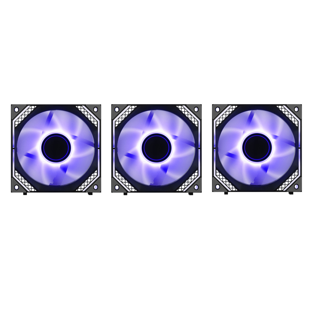 Корпусні вентилятори 2E GAMING Air Cool Magic Mirror ACF120MB-ARGB, 3x120мм, 2000rpm, 4pin PWM +5VARGB, 20.5dBa, чорний