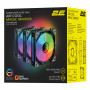 Корпусні вентилятори 2E GAMING Air Cool Magic Mirror ACF120MB-ARGB, 3x120мм, 2000rpm, 4pin PWM +5VARGB, 20.5dBa, чорний