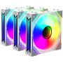 Корпусні вентилятори 2E GAMING Air Cool Magic Mirror ACF120MW-ARGB, 3x120мм, 2000rpm, 4pin PWM +5VARGB, 20.5dBa, білий