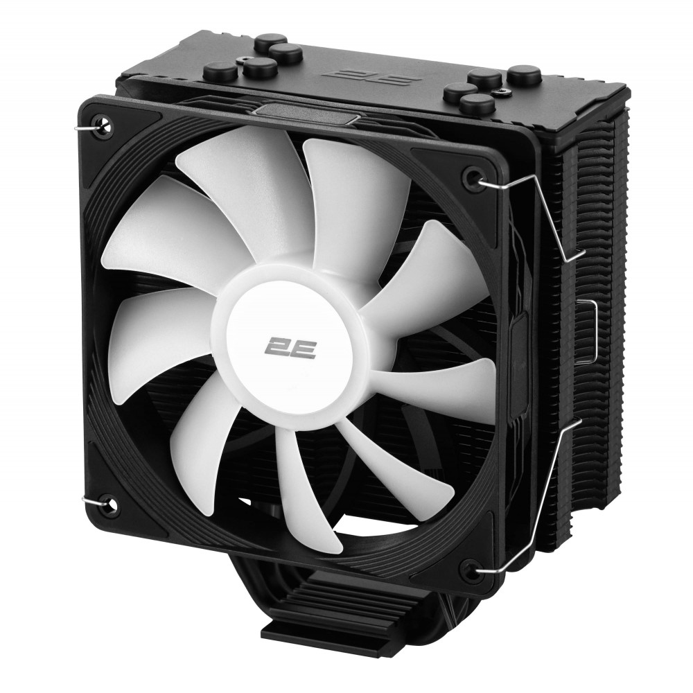 Процесорний кулер 2E GAMING Air Cool ACN120B-ARGB, LGA1851, 1700, 1200, 115x, 1366, AM5, AM4, AM3, AM3+, 4pin PWM, 3pin +5VARGB, TDP 180W