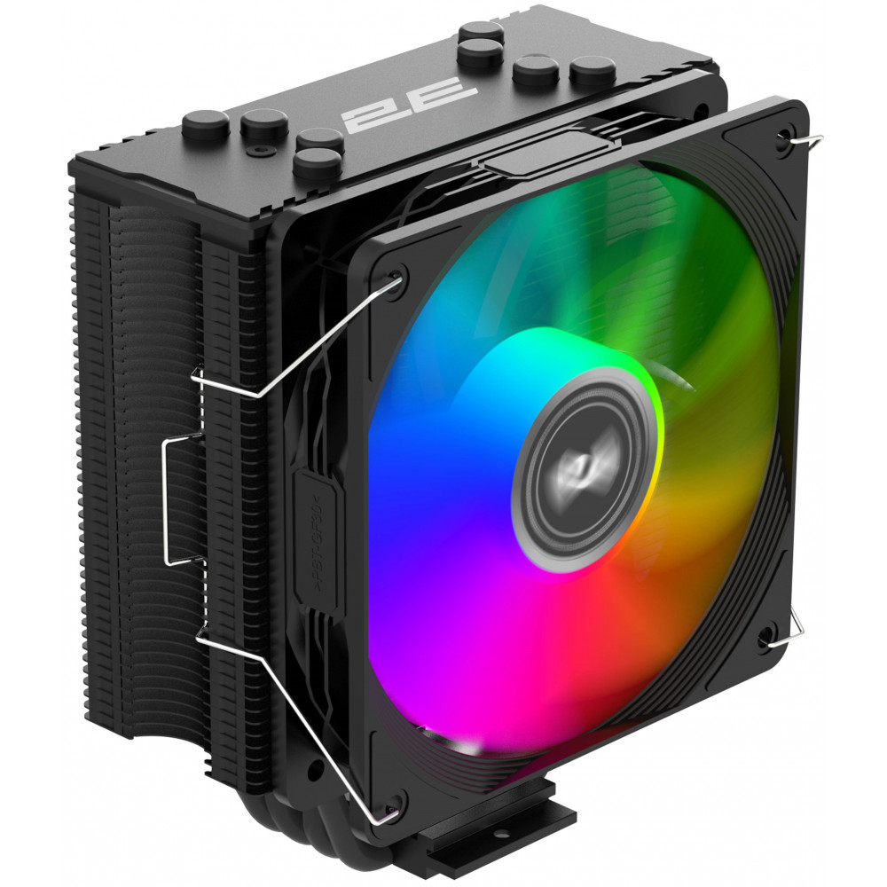 Процесорний кулер 2E GAMING Air Cool ACN120B-ARGB, LGA1851, 1700, 1200, 115x, 1366, AM5, AM4, AM3, AM3+, 4pin PWM, 3pin +5VARGB, TDP 180W