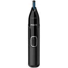 Тример Philips Series 5000, для бороди, вусів, окантовки, брови, носа та вух, 1хАА, насадок-4, чохол, сталь, чорний