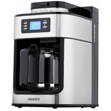 Кавоварка Ardesto крапельна Steel Collection 1.2л, зерно + мелена, дисплей, сріблясто-чорний