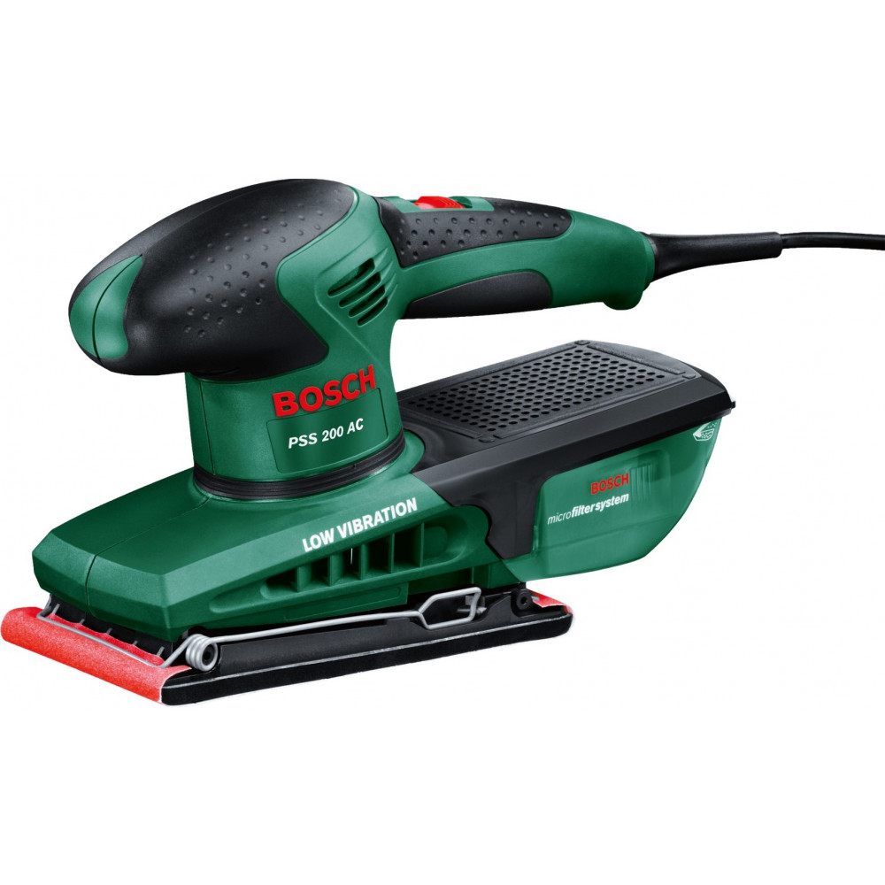 Шліфмашина вібраційна Bosch PSS 200 AC 200Вт платформа 93x230 24000кол/хв 1.6кг