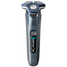 Бритва електр. Philips роторна Series 7000, 9Вт,  бритв.головок-3, Li-Ion, сух.+волог., тример, чохол, Bt., сіро-синій