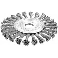Щітка дискова Tolsen Профі, переплетений дріт 0.5мм, 125мм, посадковий розмір 22.2мм