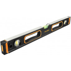 Рівень Tolsen Профі, 120см, 3 капсули, алюмінієвий, з магнітами, отвори для руки