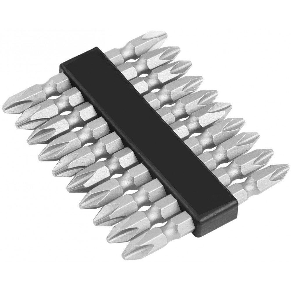 Біти двосторонні Tolsen, набір 10шт, РН2х65мм, сталь S2