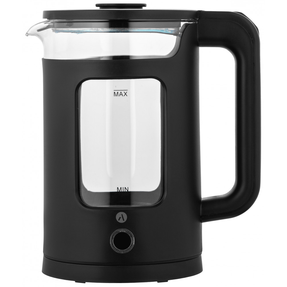 Електрочайник Ardesto 1.5л, скло+пластик, чорний