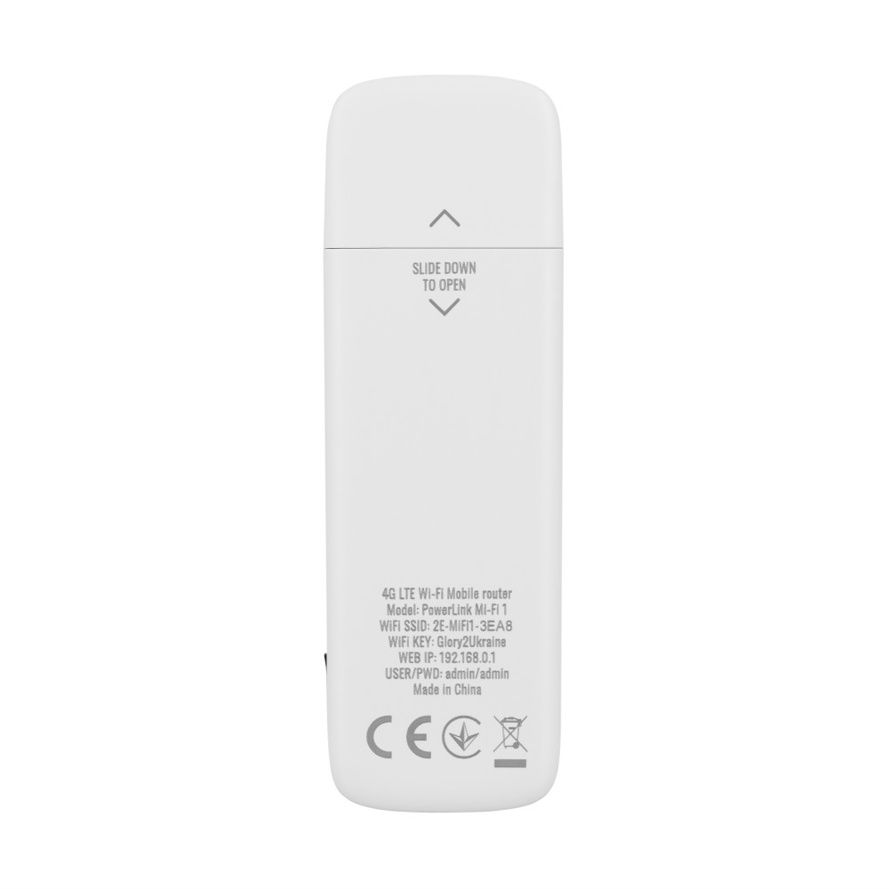 Мобільний маршрутизатор 2E PowerLink (MiFi-1 2024) LTE, Wi-Fi4, 1xUSB, 1xCRC9 білий