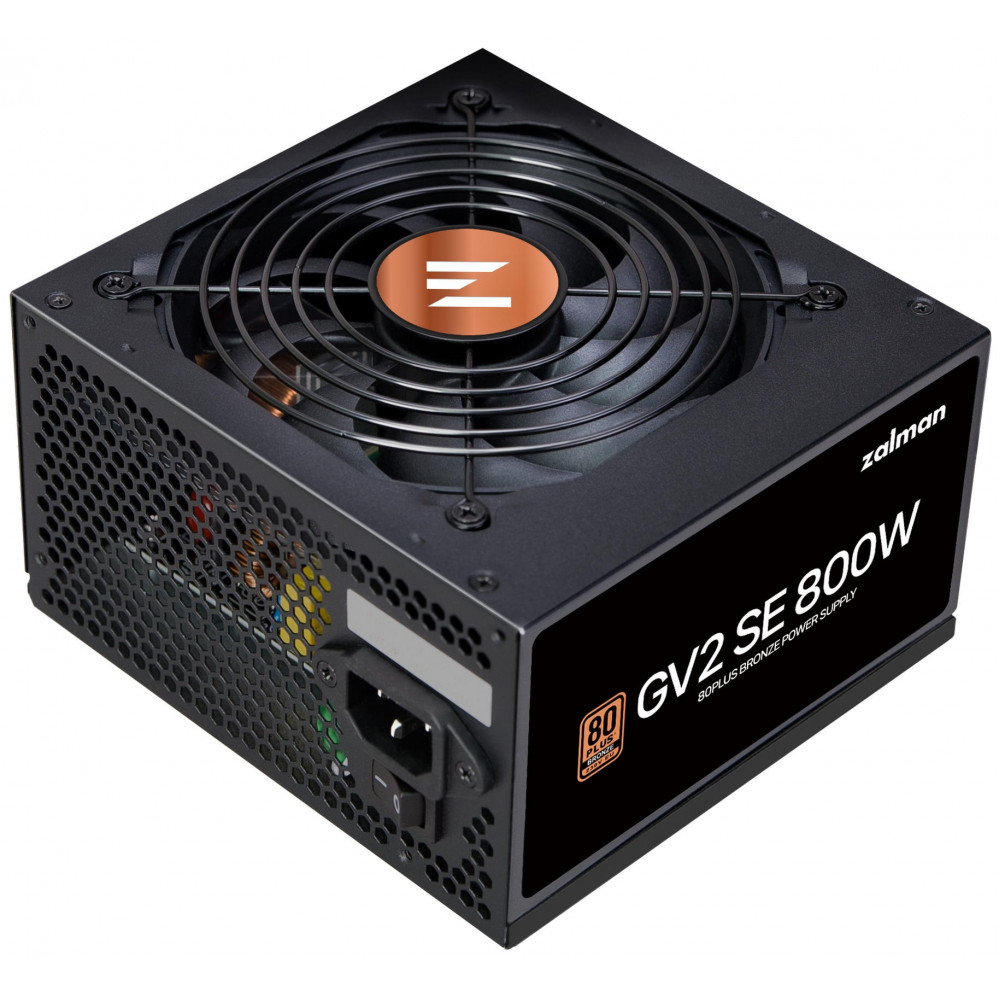 Блок живлення Zalman GV2SE  (800W) 88%, 80+ Bronze, 120мм, 1xMB 24pin(20+4), 1xCPU(4+4 pin + 8pin), 4xMolex, 8xSATA, 4xPCIe 8pin(6+2)