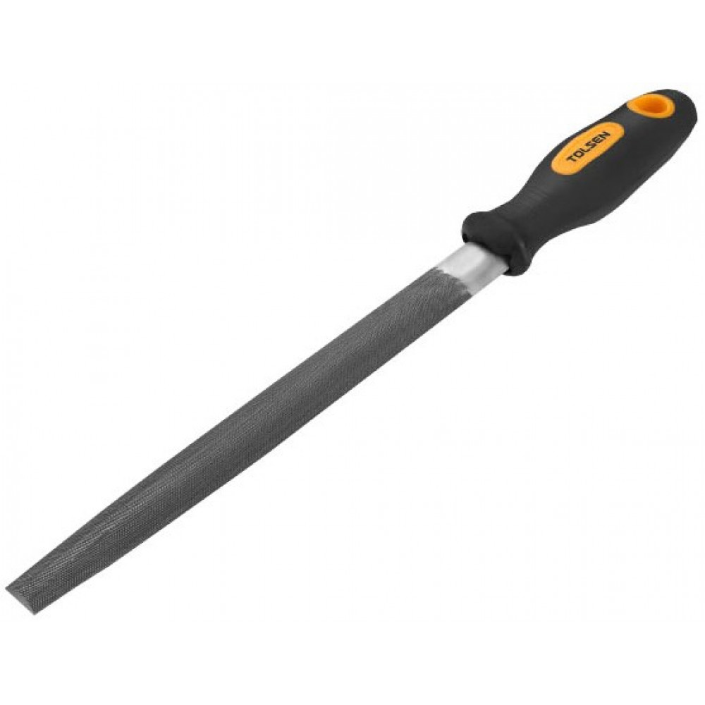 Напилок по металу Tolsen, напівкруглий, двокомпонентне руків'я, 13х13х200мм