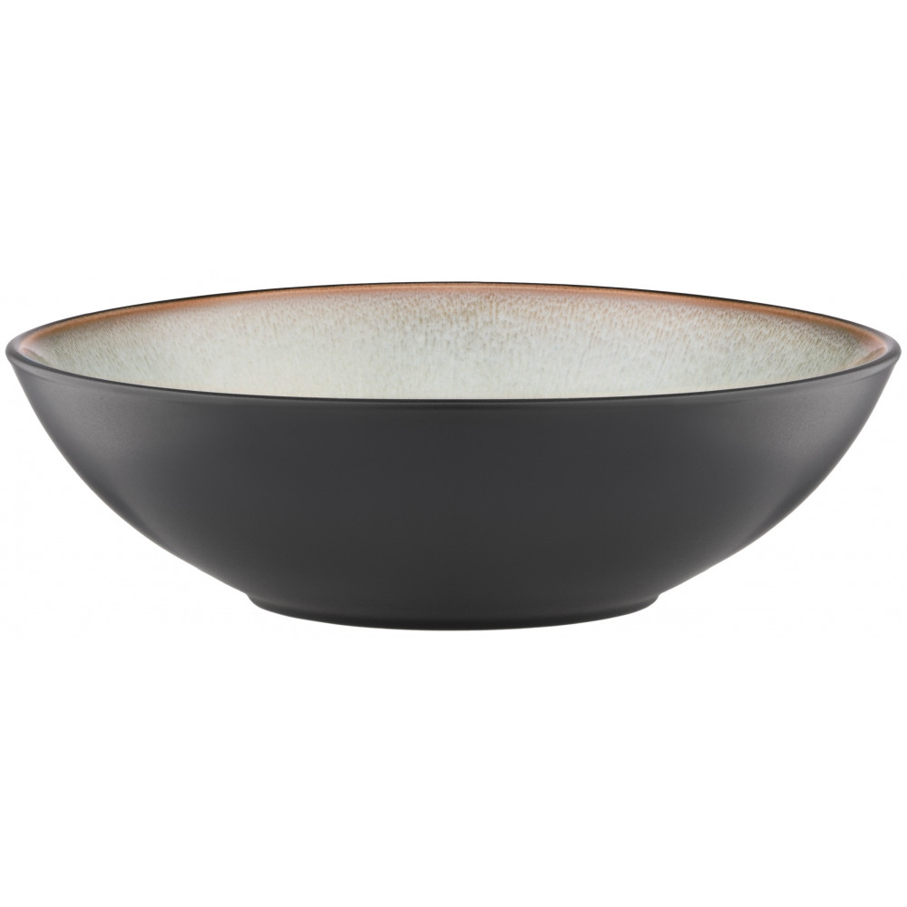 Тарілка супова Ardesto Bolzano, 630мл, 18см, кераміка, чорно-зелений