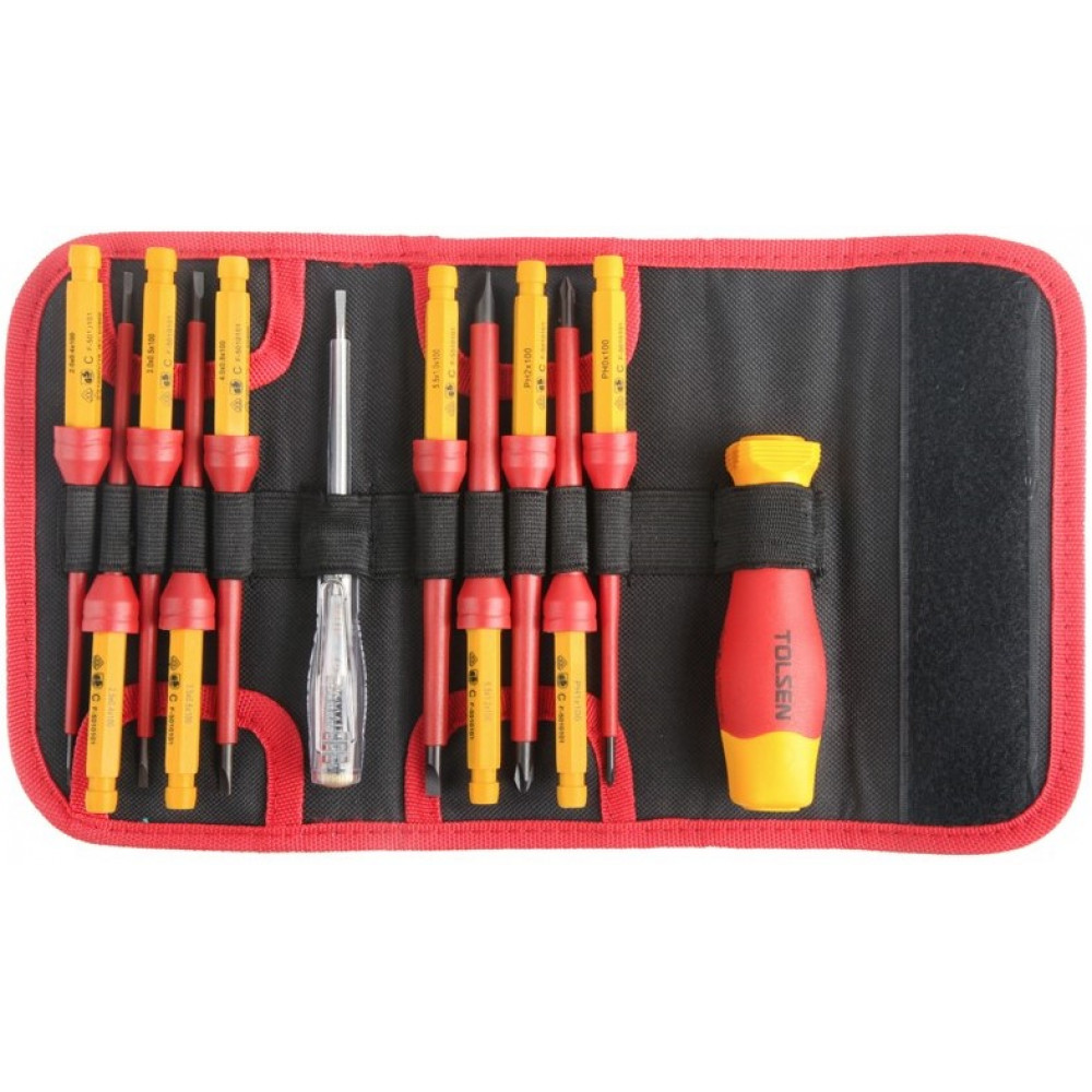 Викрутки Tolsen Premium, набір 12шт, діелектричні, для робіт під напругою 1000В