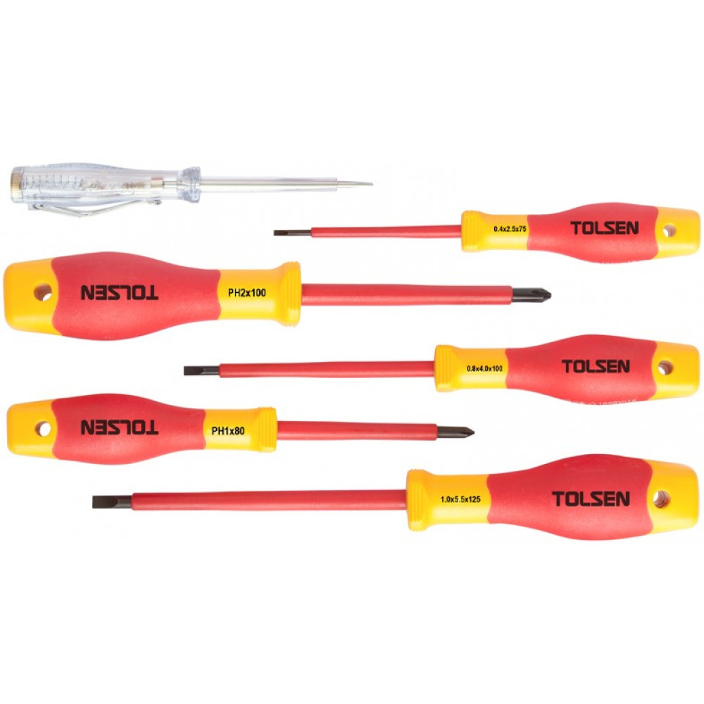 Викрутки Tolsen Premium, набір 6шт, діелектричні, для робіт під напругою 1000В