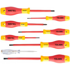 Викрутки Tolsen Premium, набір 8шт, діелектричні, для робіт під напругою 1000В