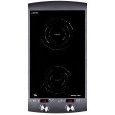 Плитка настільна Ardesto індукційна, конфорок - 2 на 1.3кВт + 1.6кВт вертик., керування - сенсорне, таймер, чорний