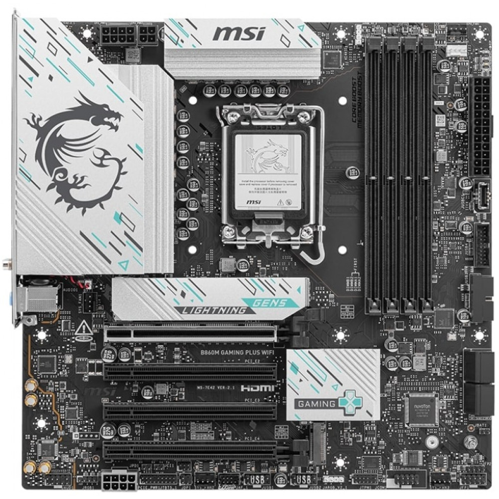 Материнcька плата MSI B860M GAMING PLUS WIFI s1851 B860 4xDDR5 M.2 HDMI DP WiFi BT mATX