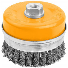 Щітка чашкова Tolsen, торцева, переплетений дріт 0.5мм, 100мм, різьблення M14