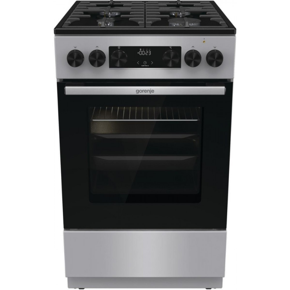 Плита Gorenje комбінована, 70л, 50x60см, дисплей, чавун, нерж