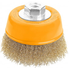 Щітка чашкова Tolsen Профі, торцева, рифлений дріт 0.3мм, 75мм, різьблення M14 Щітка чашкова Tolsen Профі, торцева, рифлений дріт 0.3мм, 75мм, різьблення M14