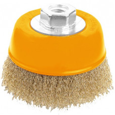 Щітка чашкова Tolsen Профі, торцева, рифлений дріт 0.3мм, 100мм, різьблення M14