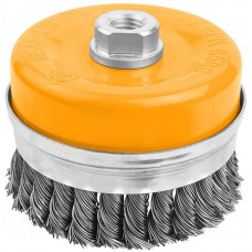 Щітка чашкова Tolsen Профі, торцева, переплетений дріт 0.5мм, 75мм, різьблення M14