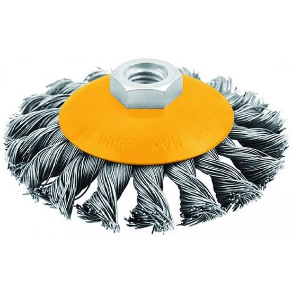 Щітка дискова Tolsen, рифлений дріт 0.5мм, 100мм, різьблення M14
