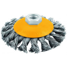 Щітка дискова Tolsen, рифлений дріт 0.5мм, 100мм, різьблення M14 Щітка дискова Tolsen, рифлений дріт 0.5мм, 100мм, різьблення M14