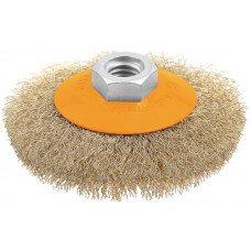 Щітка дискова Tolsen Профі, рифлений дріт 0.3мм, 100мм, різьблення M14 Щітка дискова Tolsen Профі, рифлений дріт 0.3мм, 100мм, різьблення M14