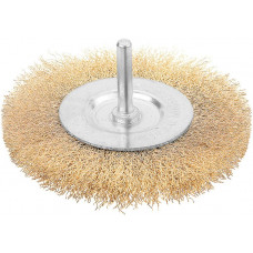 Щітка дискова Tolsen Профі, рифлений дріт 0.3мм, 100мм, хвостовиком 6.35мм(1/4 Щітка дискова Tolsen Профі, рифлений дріт 0.3мм, 100мм, хвостовиком 6.35мм(1/4
