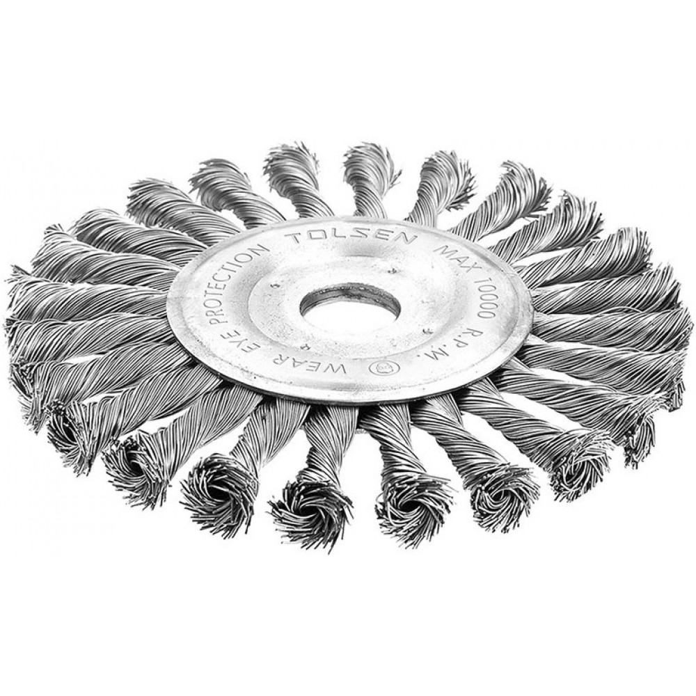 Щітка дискова Tolsen Профі, переплетений дріт 0.5мм, 180мм, посадковий розмір 22.2мм